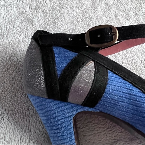 Marc Jacobs Vintage Y2K Corduroy Metallic Suede Mary Jane Pinup Heels 36.5 - Picture 12 of 17